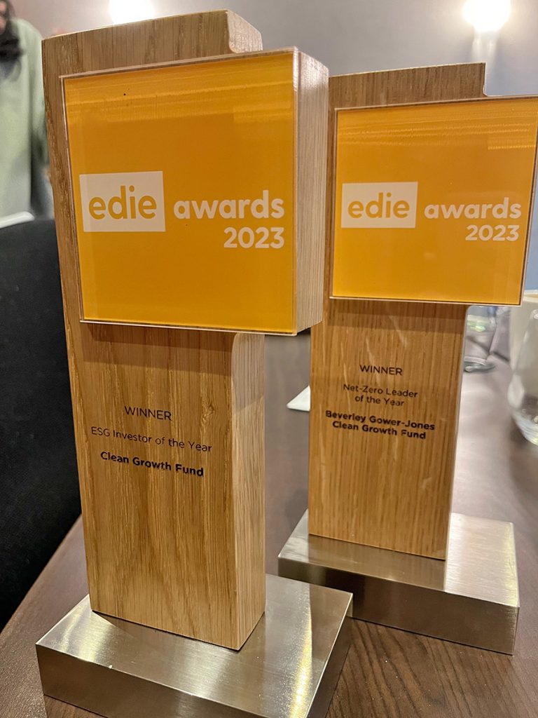 Clean Growth Fund Wins Two Edie Awards Clean Growth Fund